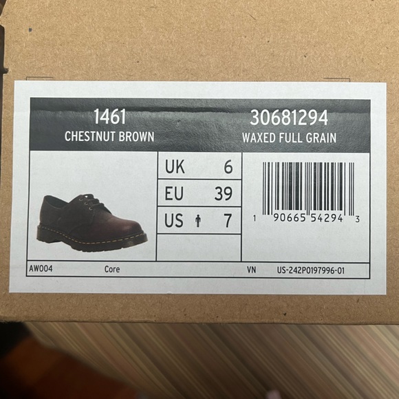 NEW Dr. Martens 1461 Oxford Casual Shoe - Chestnut Brown - Picture 12 of 12